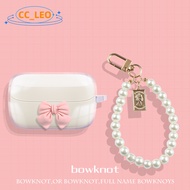 For Jabra Elite 3 Case Jabra Elite 2 Clear Soft Case Cute Bow Pearl Bracelet Charm Pendant Jabra Eli