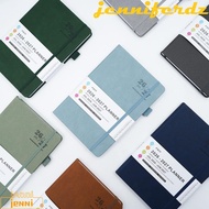 JENNIFERDZ 2026-2027 Schedule Book, A5 English Agenda Planner Notebook, Week Planner Simple Multi Fu