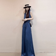 Simple Classy Dress Drape Slimmer Look Versatile 2025 Summer Loose Large Size Cover Belly Extra Long