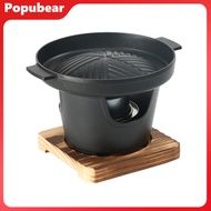 Mini BBQ Alcohol Stove Grill Japanese One Person Cooking Oven Non-Stick Outdoor BBQ Plate for Campin