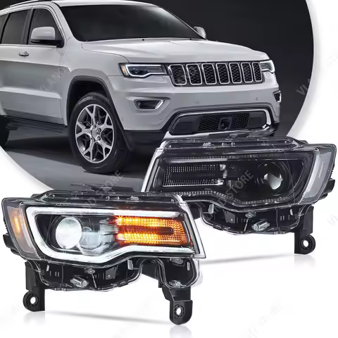 Vland 2014-2022 Grand Cherokee (WK2) LED Headlights With Startup Animation/ Blue DRL