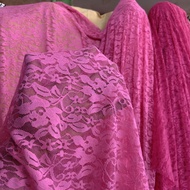 PINK SPANDEX BROCADE FABRIC GARMENT REMAINS - SPANDEX BROCADE FABRIC - KEBAYA FABRIC PRICE PER HALF 
