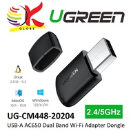 UGREEN AC650 USB-A  DUAL BAND WIFI ADAPTER WIRELESS DONGLE WITH LED INDICATOR (UG-CM448-20204) - BLA