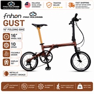 Fnhon Gust 16inch" 10-Speed Folding Bike Display Set | 铜色折叠自行车 | Basikal Lipat Tembaga