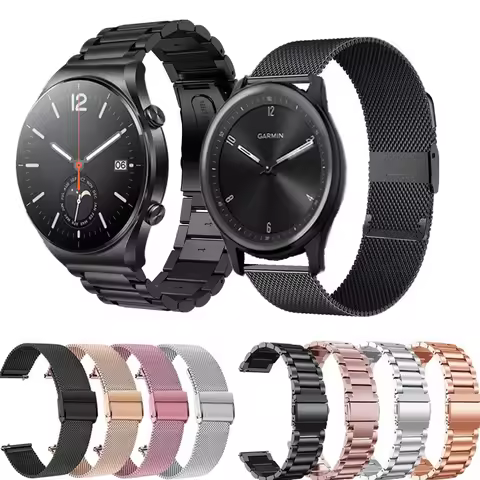 Stainless Strap For Garmin Vivomove Sport Venu 2 Plus Metal Bracelet For Vivo WATCH 2 Xiaomi Watch S