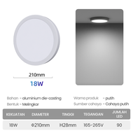 RONG RIVER Outbow Lampu Downlight LED Plafon 24W 18W 12W 6W Lampu LED Plafon Rumah(Bulat/Kotak)