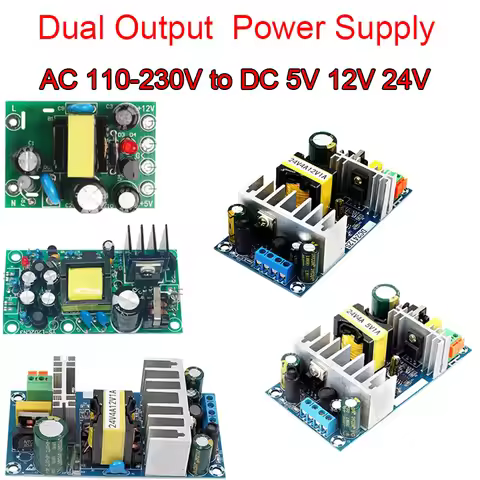 Dual Output Isolated Switching Power Supply Module Step Down Buck Converter AC-DC 110V-230V to 5V 12