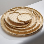 Creative New Style Round Bamboo Woven Drying Basket Large Bamboo Dustpan Agricultural Bamboo Plate B