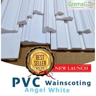 DIY wainscoting/Wainscoting PVC/keras/Angel White/8ft wainscoting/Deco Dinding rumah/PVC white wainscoting/wainscoting