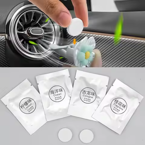 4 Car Diffuser Tablets, Car Air Freshener Replacement, Car Vent Perfume Refill, Auto Accessories, Ca