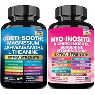 Ashwagandha Magnesium Inositol Capsule Combo Set Supports System O EM[QWQ]