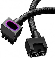 8PIN GPU Extension Cable, ARGB PC Cable with 5V 3Pin,18AWG 90Β° Right-Angle Design for Cleaner PC Bui