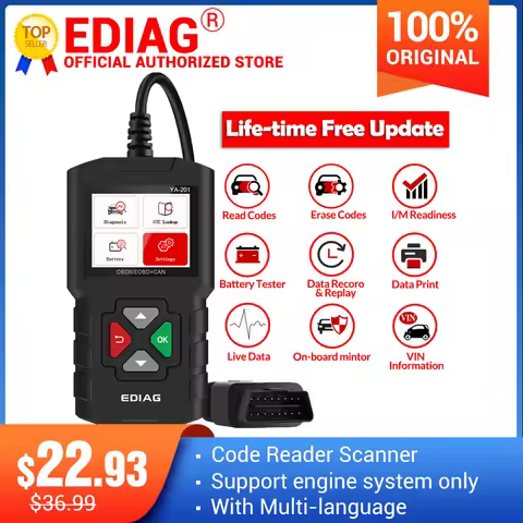 kingbolen YA201 OBD2 Code Reader Professional Automotive Scanner for Car Engine diagnosis Tools PK E