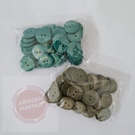 KEMEJA HIJAU [50 pcs] Flash Motif 2 Hole Shirt Buttons Size 28L (1.8cm) - Lightning Green Shirt Butt