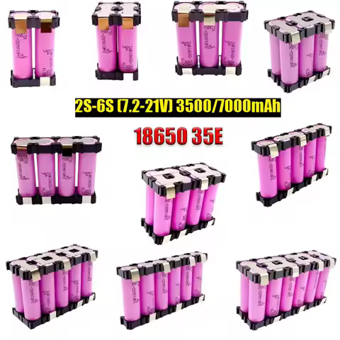 18650-35E Lithium Battery Pack Customized 7.4V~25.2V 3500mAh/7000mAh Battery Welding 2S1P 2S2P 3S1P 