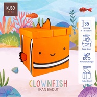 KUBO KIDS Children's Toy Storage Box Size 35x35x35 cm - Ocean Series Clown Character/Clownfish