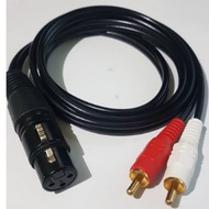 Female XLR To 2RCA Plug Audio Cable 1meter