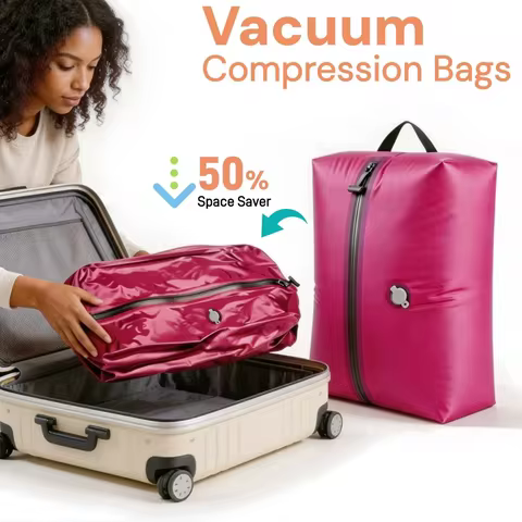 Compression Packing Bags for Travel necessities, Space Saver Suitcase Luggage Organizer, Trip Vacuum