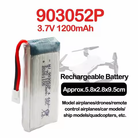 3.7V 1200mAh Rechargeable Battery for 903052P Model Airplanes Drones Quadcopter Drone Accessories Re