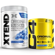 Cellucor Pre Workout & BCAA Bundle, C4 Original Pre Workout Powder, ICY Blue Razz, 30 Servings + XTE