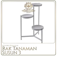 ORCHIDSGARDEN Rak Tanaman Besi IKEA Susun 3 Outdoor Indoor Standing Pot Susun Rak Serbaguna Minimali