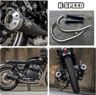 ท่อแต่ง Diablo J13 Full system for Royal enfield GT 650 & Interceptor 650 สีดำ