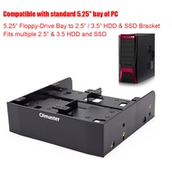 e_shop-MY Jiaocha 2.5 / 3.5 HDD SSD to 5.25 Floppy Drive Bay Computer Mounting Bracket