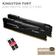 HyperX FURY 16GB DDR4 3200MHz DDR4 CL16 DIMM (Kit of 2) 1Rx8 FURY Memory Kit Black - HX432C16FB3K2/1