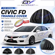 2Pcs Honda Civic FD 2006-2012 Sporty Look Window Triangle Cover Glossy Black Civic FD Accessories