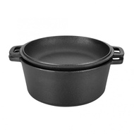 Cooking-Pots Combo Cooker Cast-Iron Dutch Oven Double for Hi