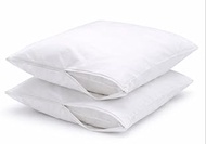 100% Cotton Pillow Protectors with Zipper Closure,6 Pack White Standard Size 20"X26" , Soft, Airy & 