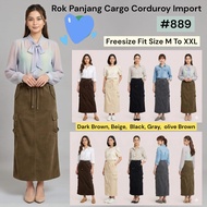 rok panjang bahan codoray - rok panjang model korea - rak panjang cewe pinggang karet