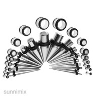 36pcs Gauges Kit Ear Stretcher Tapers Tunnels 14G-00G Stretching Set