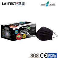 (100 Mask) Taiwan Brand Laitest Adult N95 Black Surgical Mask - 3 Ply / ASTM Level 1