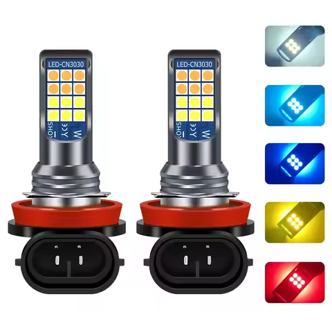 2x NEW Two Colors H11 H8 9006 HB4 HB3 H16 H10 PSX24W PSX26W P13W Car Fog Light Bulb Day Driving Runn