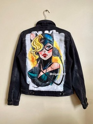 貓女 蝙蝠俠 蜘蛛人 超人 手繪丹寧外套 訂製外套