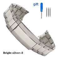 Silver Curved End Solid Screw Links Watch Band 19mm Jubilee strap For Seiko 5 SNXS73K1 SNXS75 SNXS77