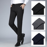 【pants】Summer Thin Stretch Business Pants for Men Straight Leg Slim Fit Trousers Long Pants Casual P