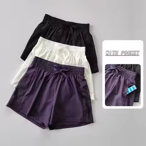 Summer Yoga Shorts Casual Running Shorts Women Jogging Fitness Gym 2 in 1 Workout Shorts Quick Dryin