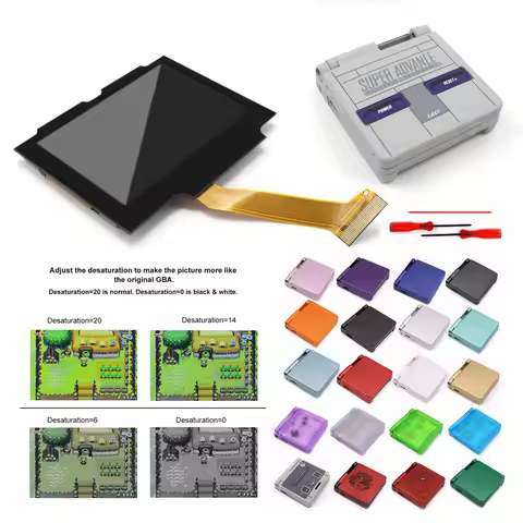 3.0 Inches HD High Brightness GBA SP IPS V5 LCD Laminated Screen Kit for Gameboy Advance SP Support 