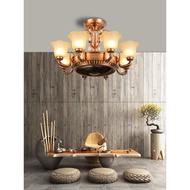 Chenju European Crystal Lamp Living Room Fan Lamp Negative Ion Hall Electric Fan Chandelier European