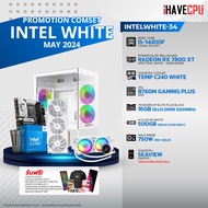 iHAVECPU คอมประกอบ INTWHITE-34 INTEL I5-14400F / RX 7800 XT 16GB / B760M / 16GB DDR5 5200MHz (SKU-240519176)