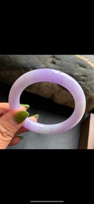 冰種翡翠玉鐲 天然翡翠 緬甸A玉玉鐲 • 糯冰種紫羅蘭翡翠圓鐲