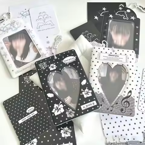 Fashion Y2K Style Kpop Photocard Holder Mini Cartoon Idol Photo Frame Gift PVC Card Holder