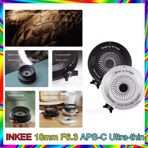 SGimage 18mm F6.3 APS-C Ultra-thin Pancake Manual Prime Lens for Sony E Fujifilm FX Nikon Z Micro 4/