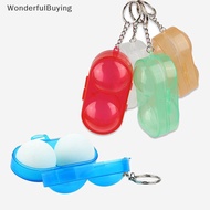 【FOSG】 Plastic 2 Ping-pong Balls Storage Box  Storage Case With Key Chain For Sport Training Accessories Hot