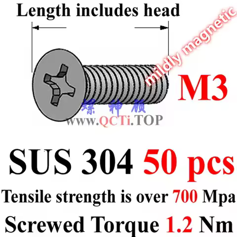 50pcs ISO 7046 M3 screw M3x30 M3x25 M3x20 M3x4 M3x5 M3x6 M3x8 M3x10 M3x14 M3x16 M3x18 Flat Head PHIL