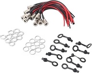 10Pcs 10A DC Power Jack Cord Socket 5.5x2.1MM Threaded Female Mount Connector Adapter with 15CM 18AW