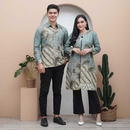 KEMEJA Batik Couple Motif Sidomulyo (NAYARA_BATIK) - Baju Batik Couple Batik Tunic Modern Couple Clothing Set Jumbo Long Sleeve Batik Shirt