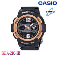 (สินค้าใหม่ล่าสุด) Casio BABY-G รุ่น BGA-210-1B สินค้าขายดี นาฬิกาข้อมือผู้หญิง สายเรซิน（ของแท้ประกั